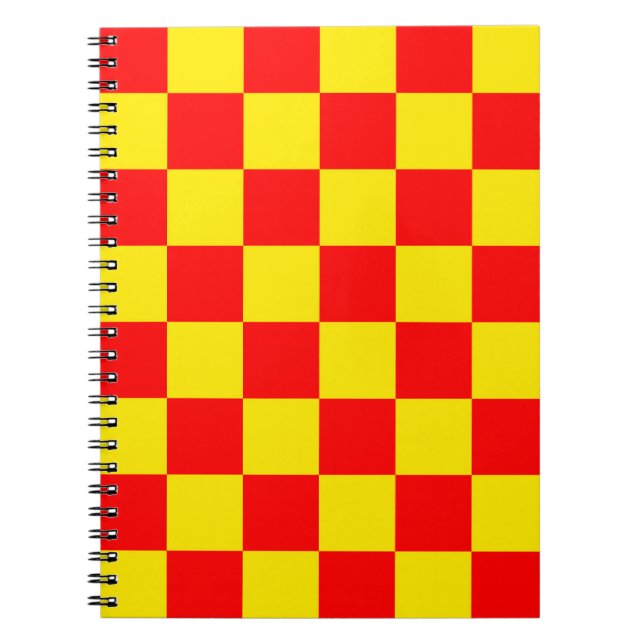 Red Yellow Check Checkered Pattern Design  Notebook (Front)