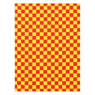 Red Yellow Check Checkered Pattern Design  Tablecloth