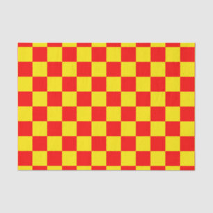 Red Yellow Check Checkered Pattern Design Tissue Paper