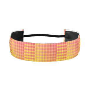 Red Yellow Checker Abstract Pattern Athletic Headband