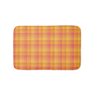 Red Yellow Checker Abstract Pattern Bath Mat