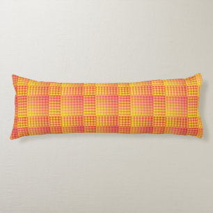 Red Yellow Checker Abstract Pattern Body Pillow