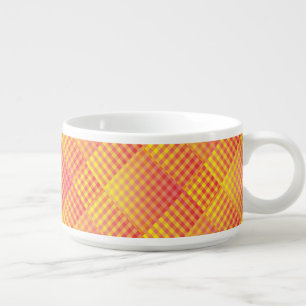 Red Yellow Checker Abstract Pattern Chili Bowl