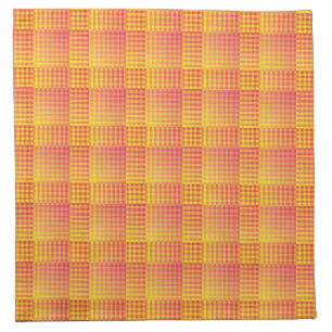 Red Yellow Checker Abstract Pattern Cloth Napkin
