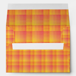 Red Yellow Checker Abstract Pattern Envelope