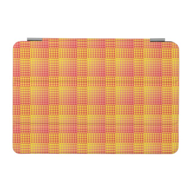 Red Yellow Checker Abstract Pattern iPad Mini Cover (Horizontal)