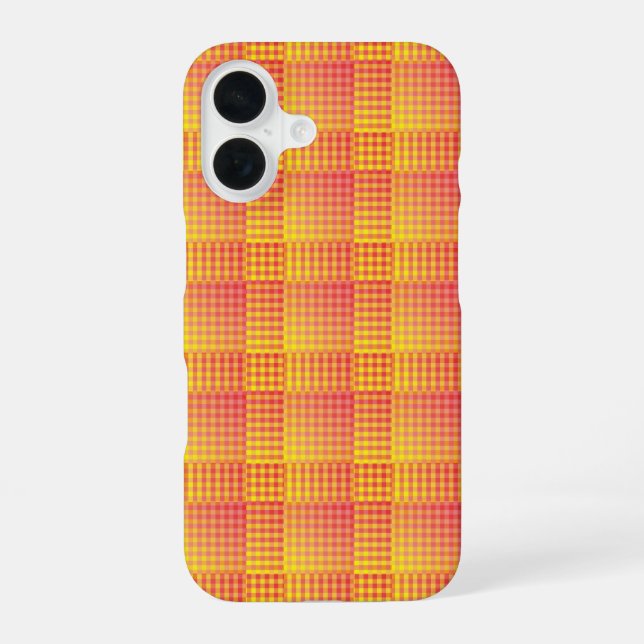 Red Yellow Checker Abstract Pattern Iphone Case (Back)