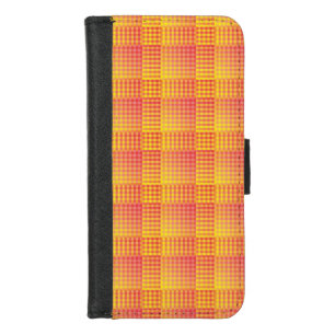 Red Yellow Checker Abstract Pattern iPhone 8/7 Wallet Case