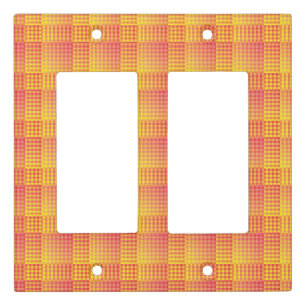 Red Yellow Checker Abstract Pattern Light Switch Cover