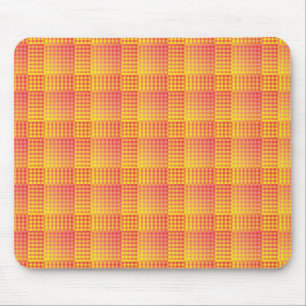 Red Yellow Checker Abstract Pattern Mouse Pad