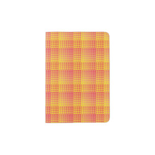 Red Yellow Checker Abstract Pattern Passport Holder