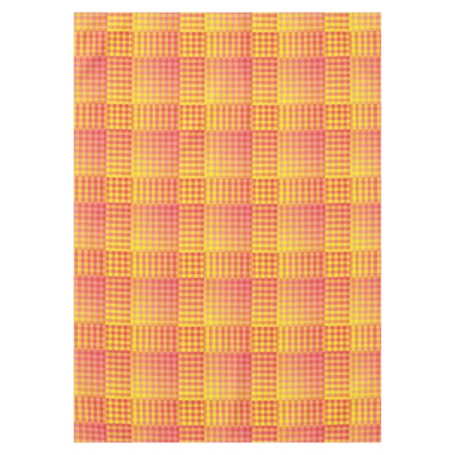 Red Yellow Checker Abstract Pattern Tablecloth (Front)
