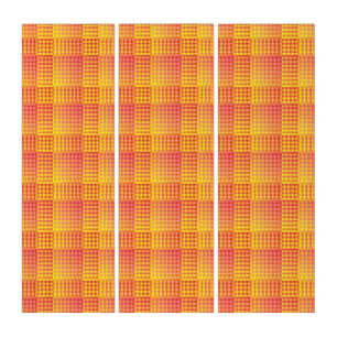 Red Yellow Checker Abstract Pattern Triptych