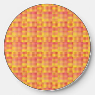 Red Yellow Checker Abstract Pattern Wireless Charger