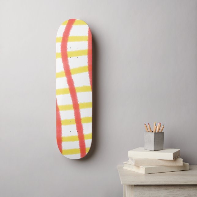 Red yellow checker board lines square pattern   (Wall Art)