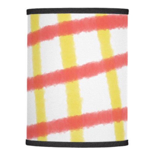 Red yellow checker board lines square pattern  lamp shade
