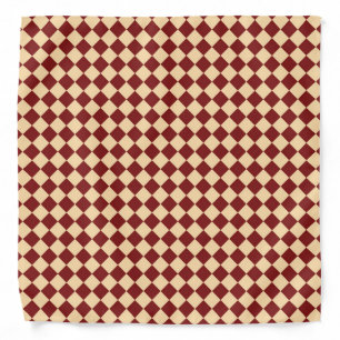 Red Yellow Checker Diamond Pattern Bandana