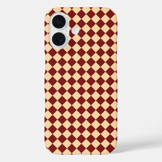 Red Yellow Checker Diamond Pattern  Case-Mate iPhone Case (Back)