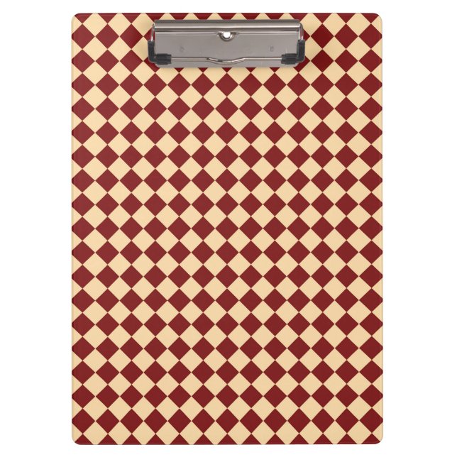 Red Yellow Checker Diamond Pattern Clipboard (Front)