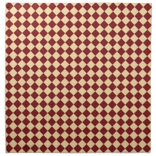 Red Yellow Checker Diamond Pattern Cloth Napkin
