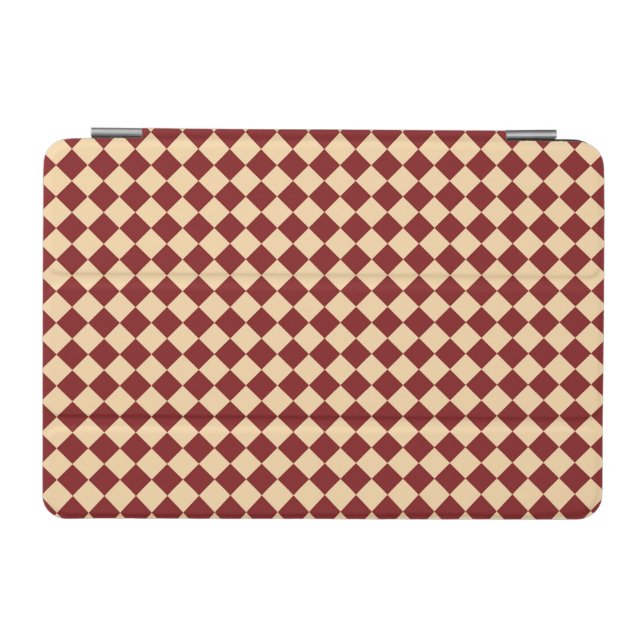 Red Yellow Checker Diamond Pattern iPad Mini Cover (Horizontal)