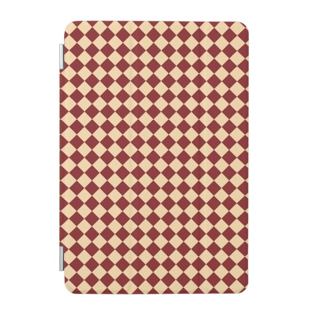 Red Yellow Checker Diamond Pattern iPad Mini Cover (Front)