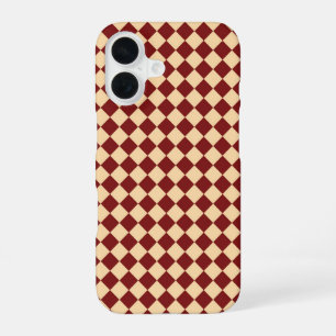 Red Yellow Checker Diamond Pattern iPhone 16 Case