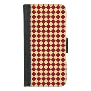 Red Yellow Checker Diamond Pattern iPhone 8/7 Wallet Case