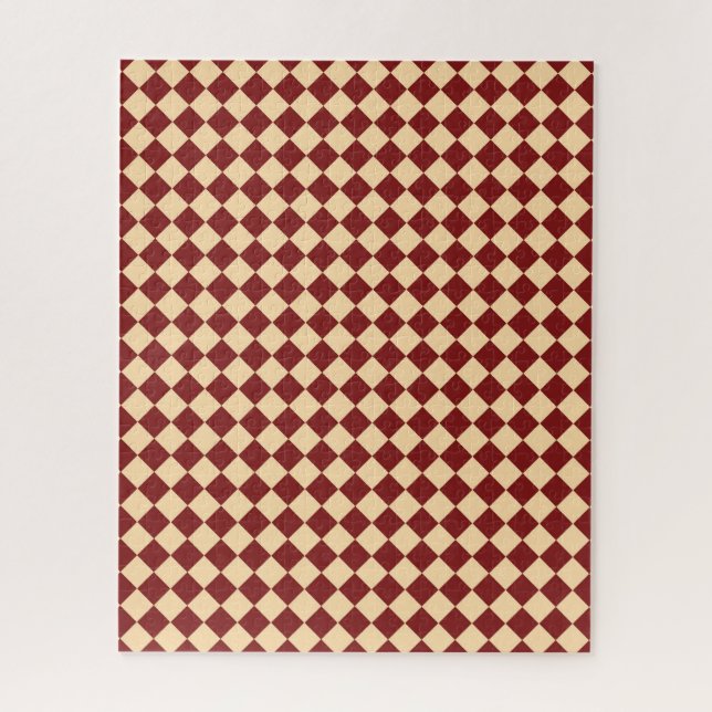 Red Yellow Checker Diamond Pattern Jigsaw Puzzle (Vertical)