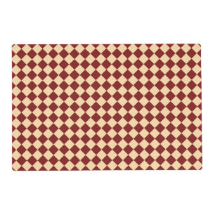 Red Yellow Checker Diamond Pattern Laminated Placemat