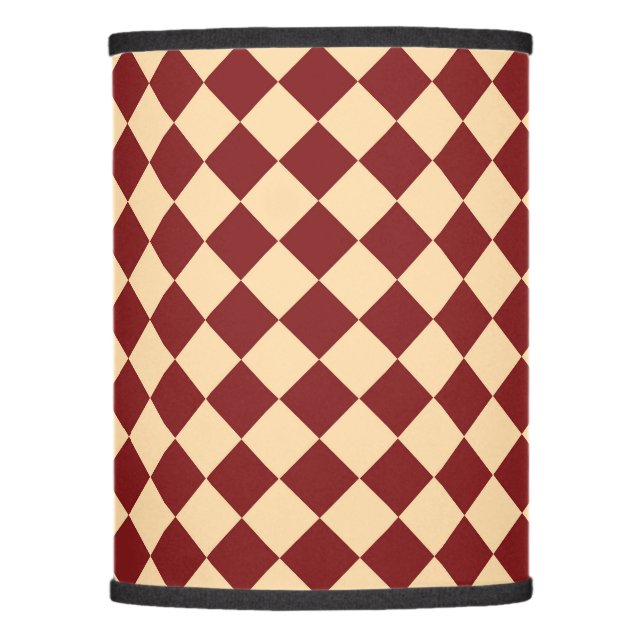 Red Yellow Checker Diamond Pattern  Lamp Shade (Front)