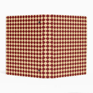 Red Yellow Checker Diamond Pattern Mini Binder