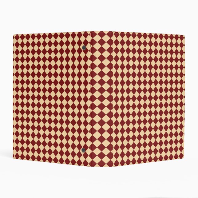 Red Yellow Checker Diamond Pattern Mini Binder (Background)