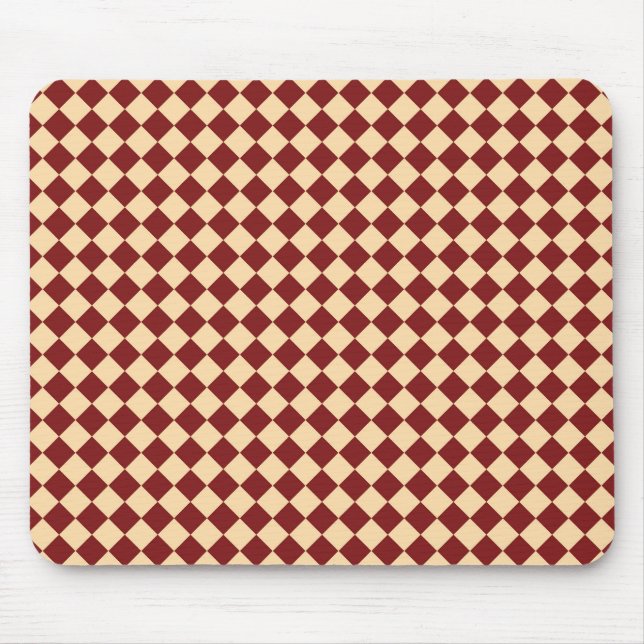 Red Yellow Checker Diamond Pattern  Mouse Pad (Front)