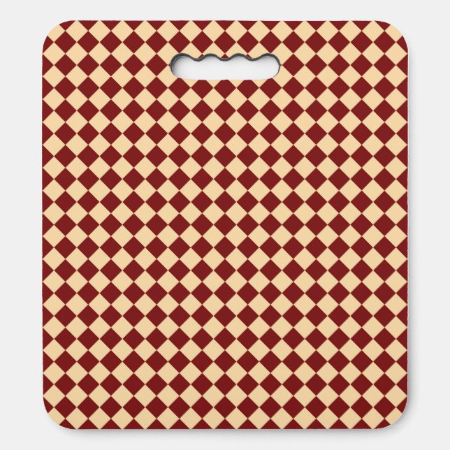 Red Yellow Checker Diamond Pattern Seat Cushion (Front Vertical)