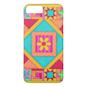 Red Yellow Colorful Patchwork Quilt Art iPhone 8 Plus/7 Plus Case