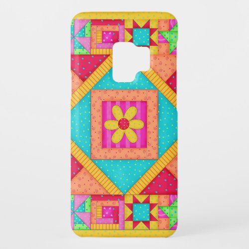 Red Yellow Colorful Patchwork Quilt Art Case_Mate Samsung Galaxy S9 Case