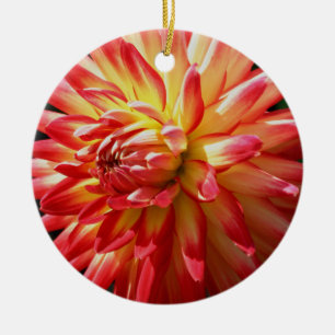 Red Yellow Dahlia Flower Ornament
