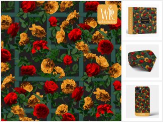 Red Yellow Elegant Floral Roses  