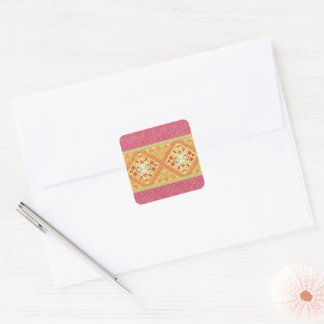 Red & Yellow Feathers Square Sticker