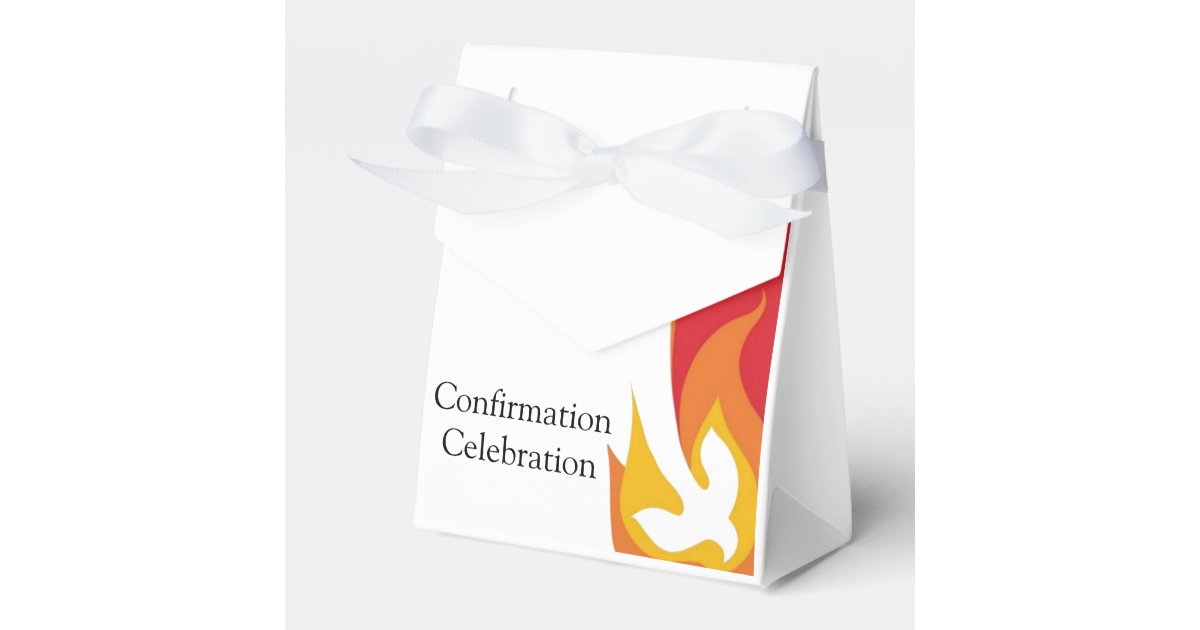 Red Yellow Fire and Dove Confirmation Custom Favor Boxes | Zazzle