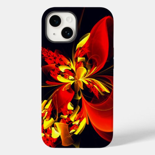 Red Yellow Floral Modern Abstract Art Pattern 10 Case_Mate iPhone 14 Case