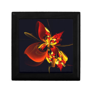 Red Yellow Floral Modern Abstract Art Pattern #10 Gift Box