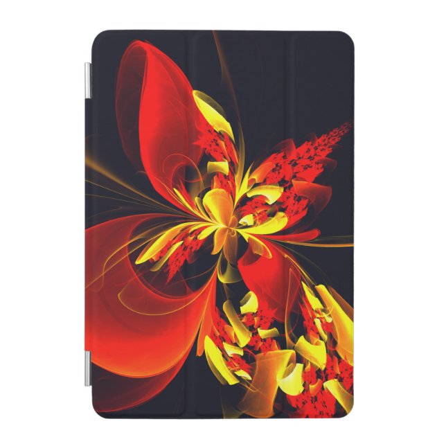 Red Yellow Floral Modern Abstract Art Pattern #10 iPad Mini Cover (Front)