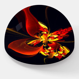 Red Yellow Floral Modern Abstract Art Pattern #10 Paperweight