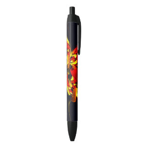 Red Yellow Floral Modern Abstract Art Pattern #10 Pen