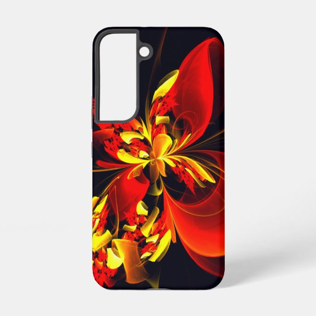 Red Yellow Floral Modern Abstract Art Pattern #10 Samsung Galaxy Case (Back)