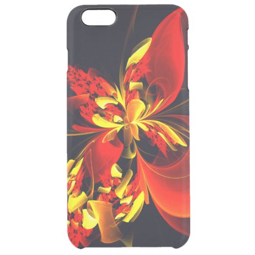Red Yellow Floral Modern Abstract Art Pattern 10 Clear iPhone 6 Plus Case