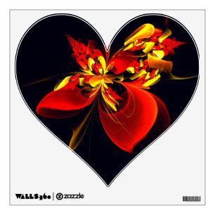 Red Yellow Floral Modern Abstract Art Pattern #10 Wall Decal