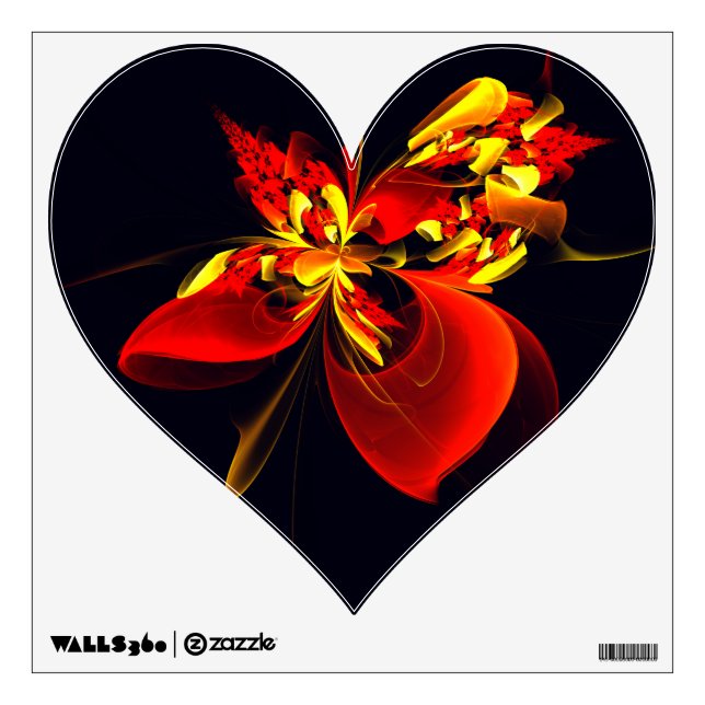 Red Yellow Floral Modern Abstract Art Pattern #10 Wall Decal (Front)